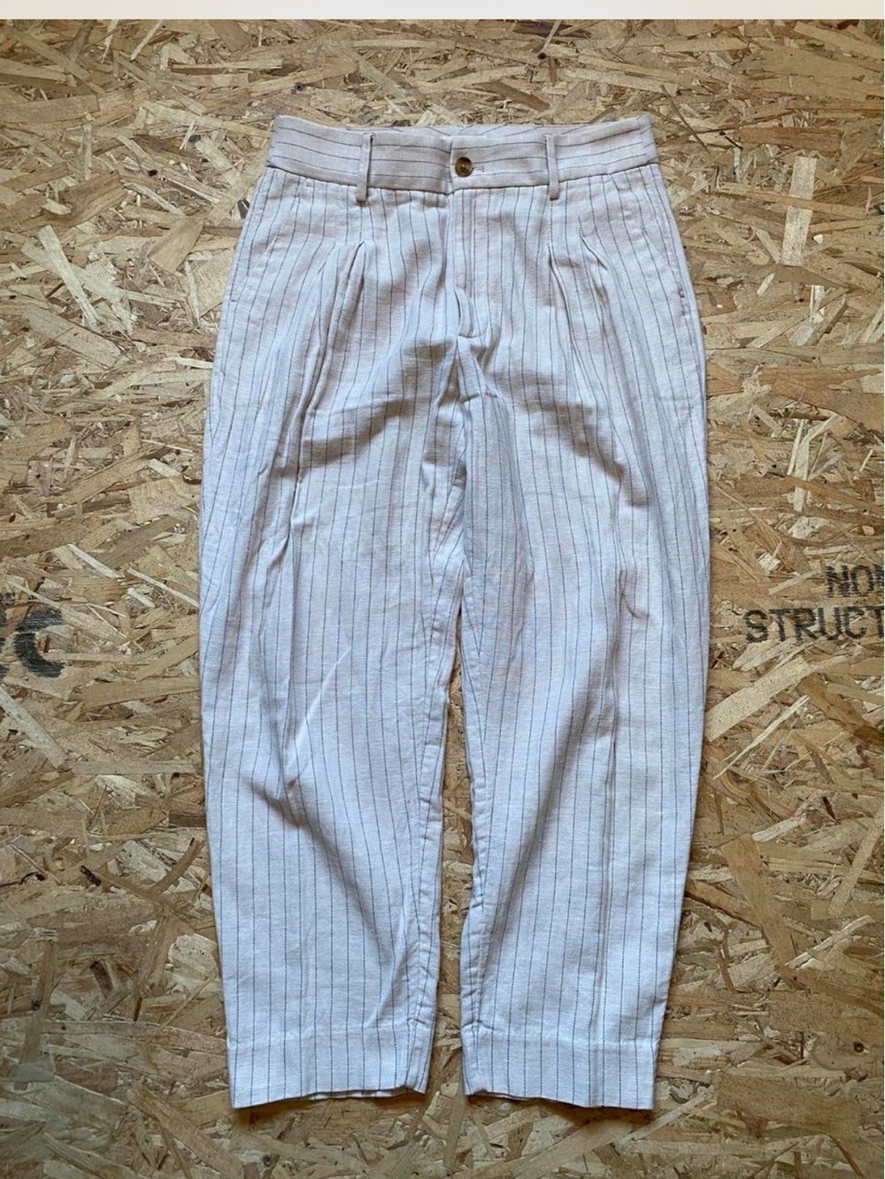 Banana Republic Cream Pinstripe Linen Chinos Women’s